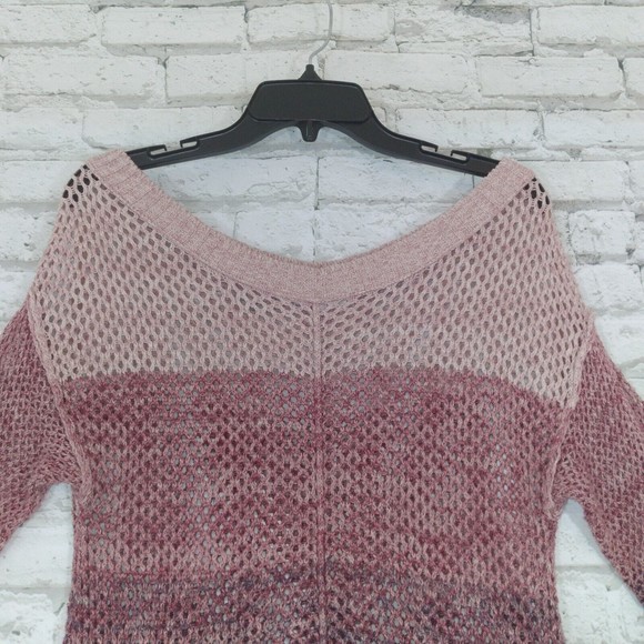 Maurices Womens Sweater Small Purple Open Knit Ombre Pullover - Picture 3 of 8